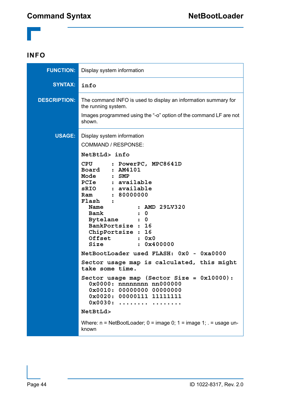 Command syntax netbootloader | Kontron NetBootLoader User Manual | Page 52 / 86