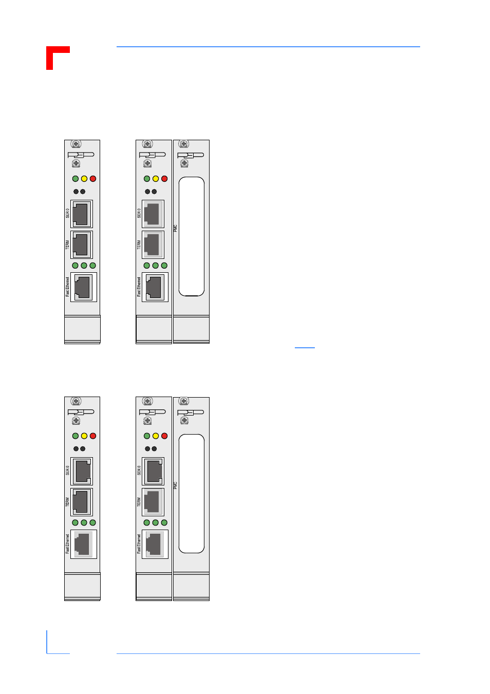 2 front panels, 2 front panels - 4, Front panels - 4 | Vmp2 functional description, Figure 2-2: front panels | Kontron VMP2 User Manual | Page 32 / 142