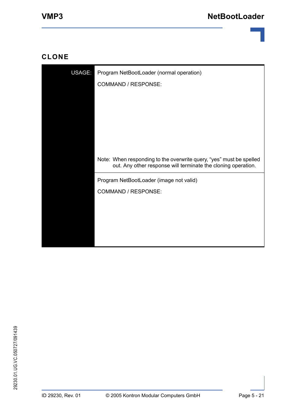 Vmp3 netbootloader | Kontron VMP3 User Manual | Page 105 / 154
