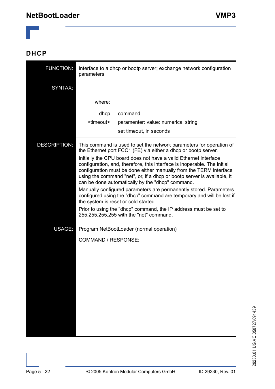 Netbootloader vmp3 | Kontron VMP3 User Manual | Page 106 / 154