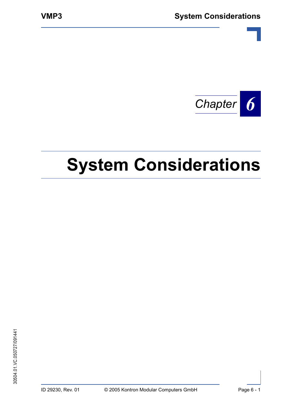 System considerations, Chapter | Kontron VMP3 User Manual | Page 125 / 154