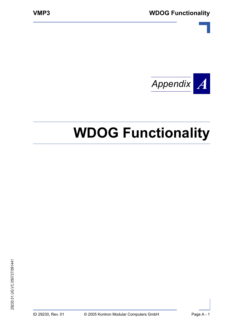 Wdog functionality, Appendix | Kontron VMP3 User Manual | Page 133 / 154