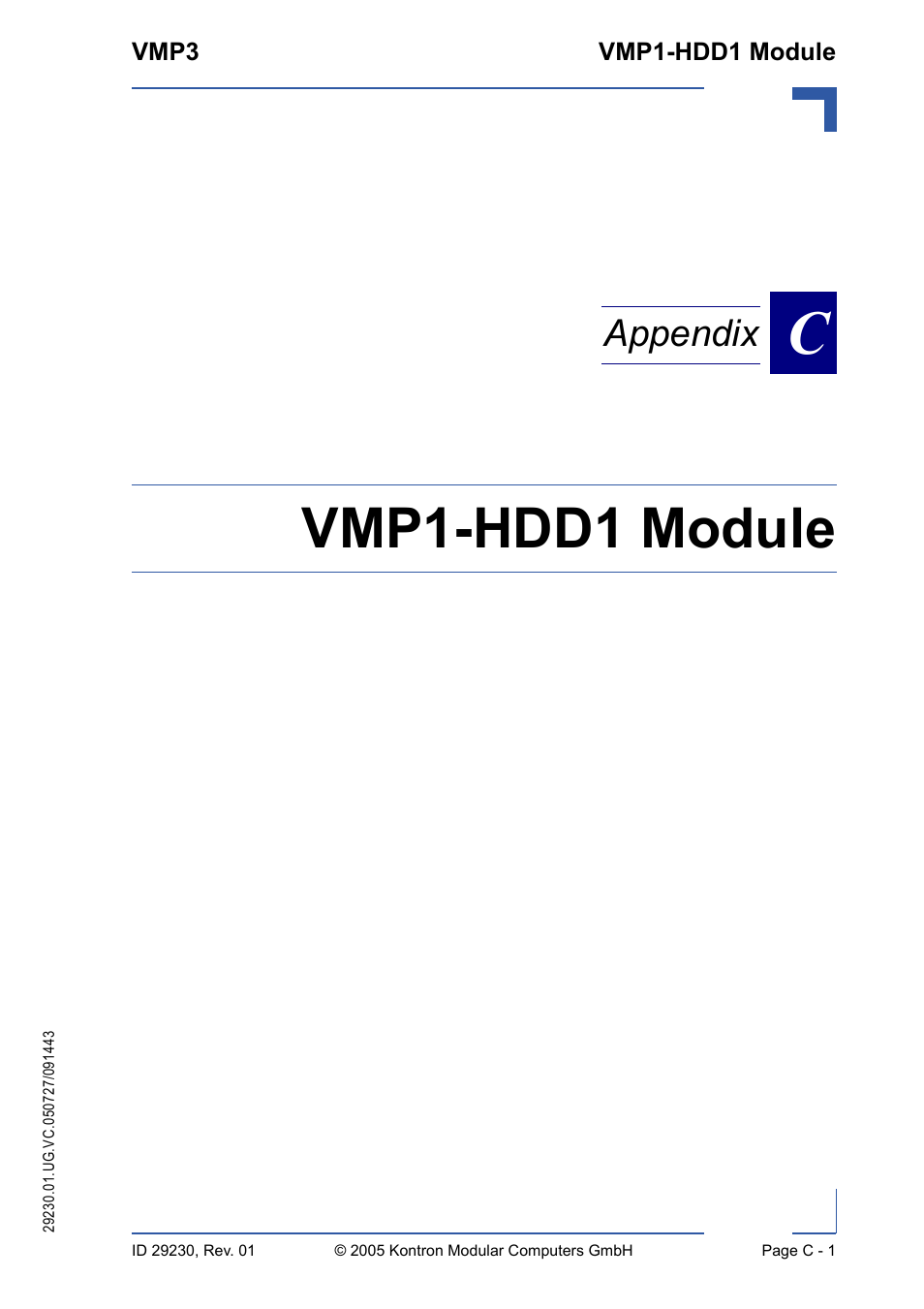 Vmp1-hdd1 module, Appendix | Kontron VMP3 User Manual | Page 149 / 154