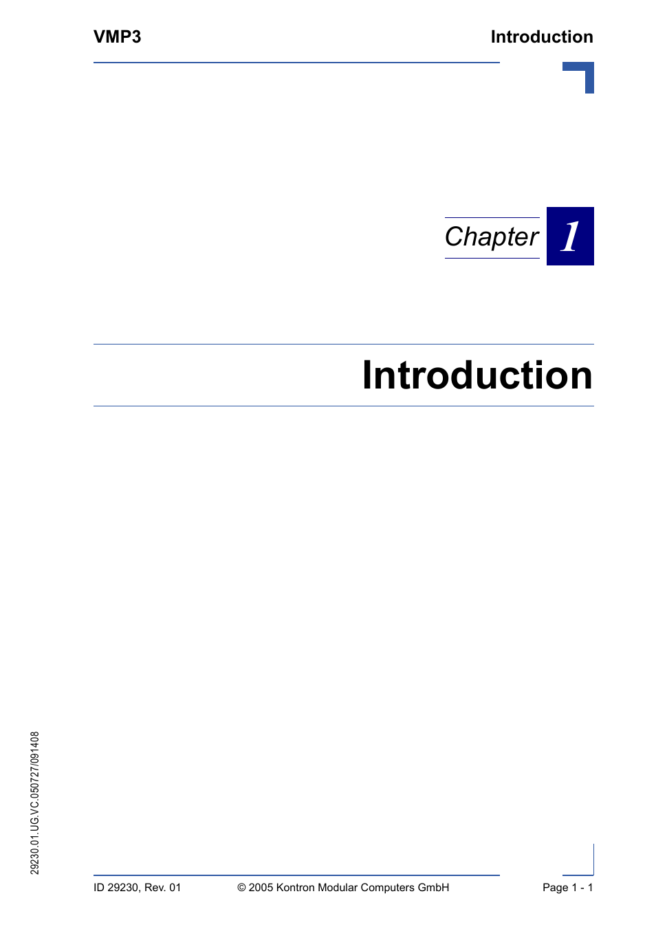 Introduction, Chapter | Kontron VMP3 User Manual | Page 21 / 154