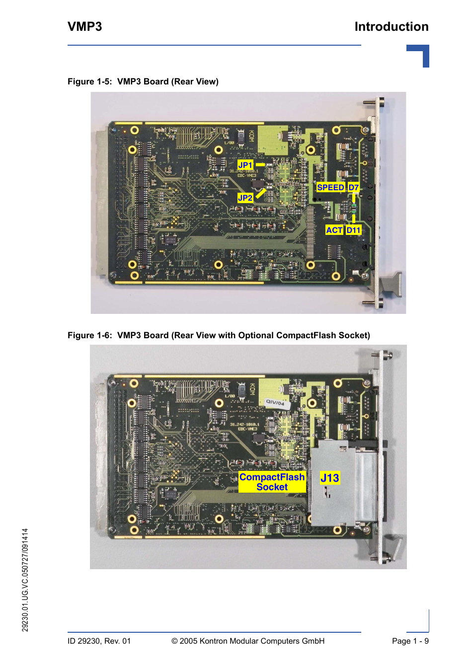 Vmp3 board (rear view) - 9, Vmp3 introduction | Kontron VMP3 User Manual | Page 29 / 154