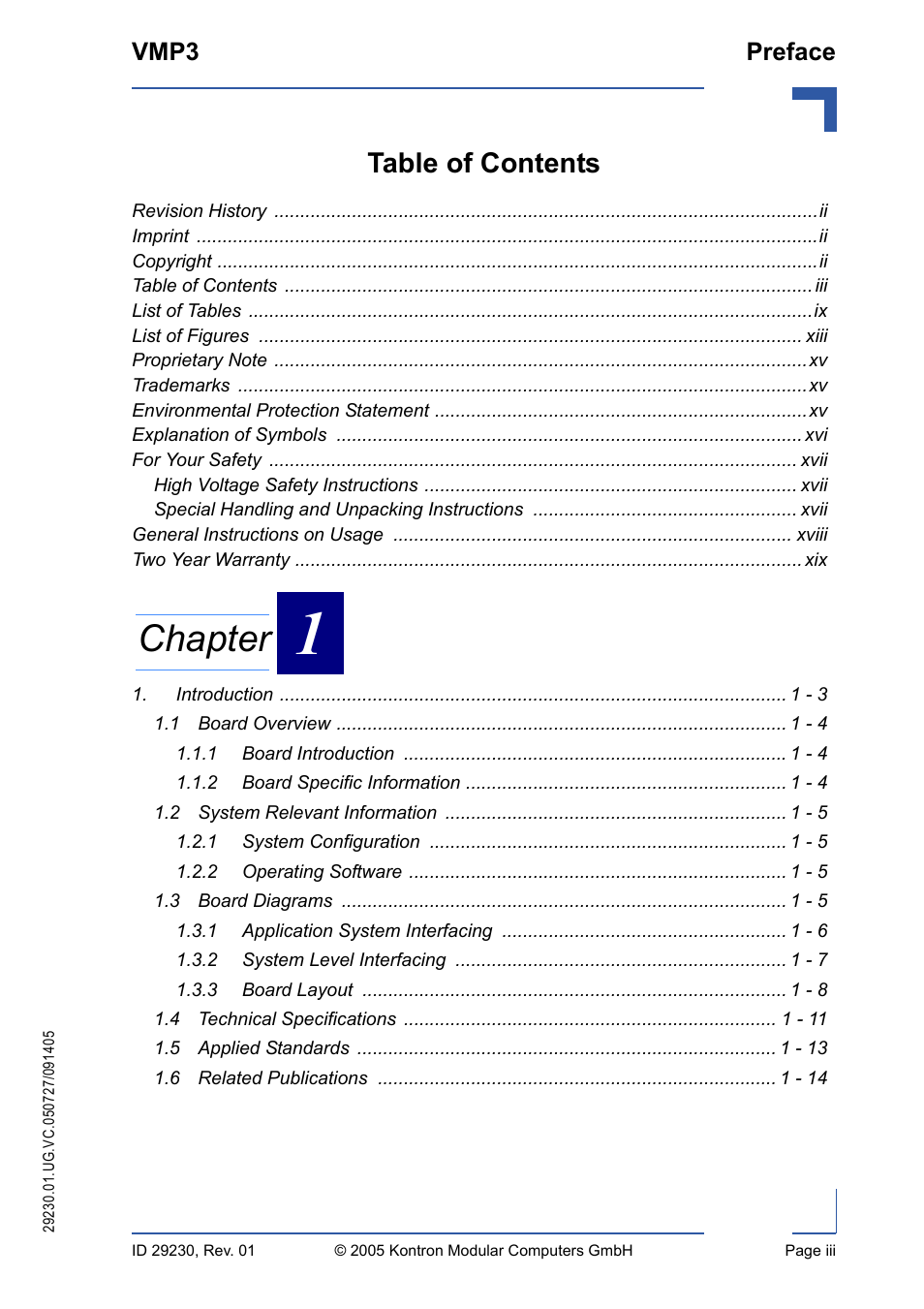 Kontron VMP3 User Manual | Page 3 / 154