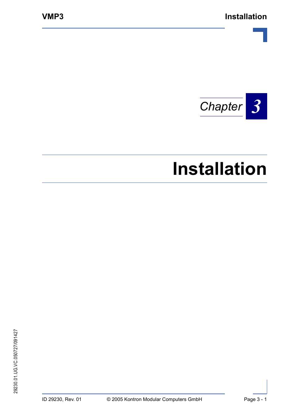 Installation, Chapter | Kontron VMP3 User Manual | Page 55 / 154