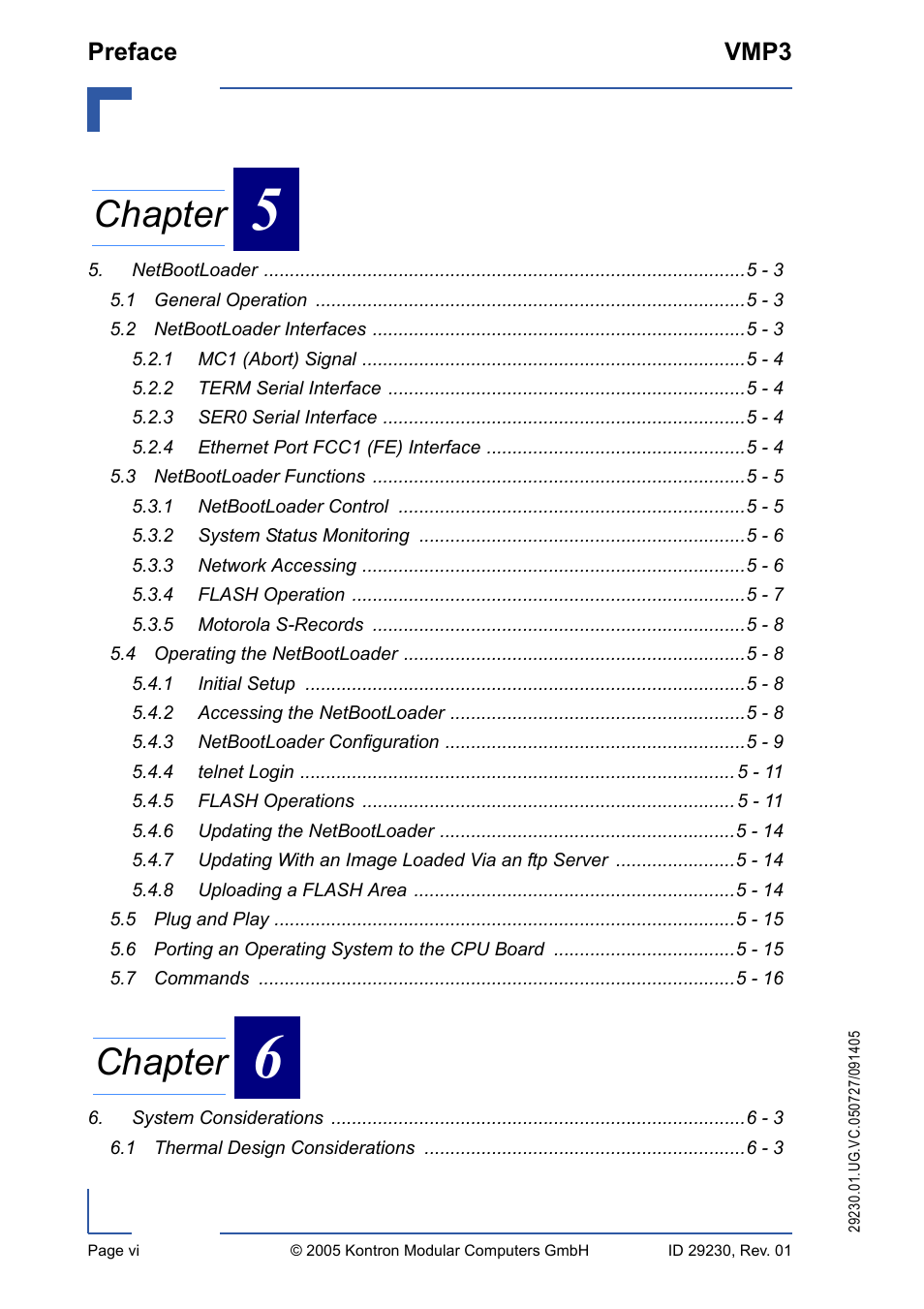 Chapter, Preface vmp3 | Kontron VMP3 User Manual | Page 6 / 154