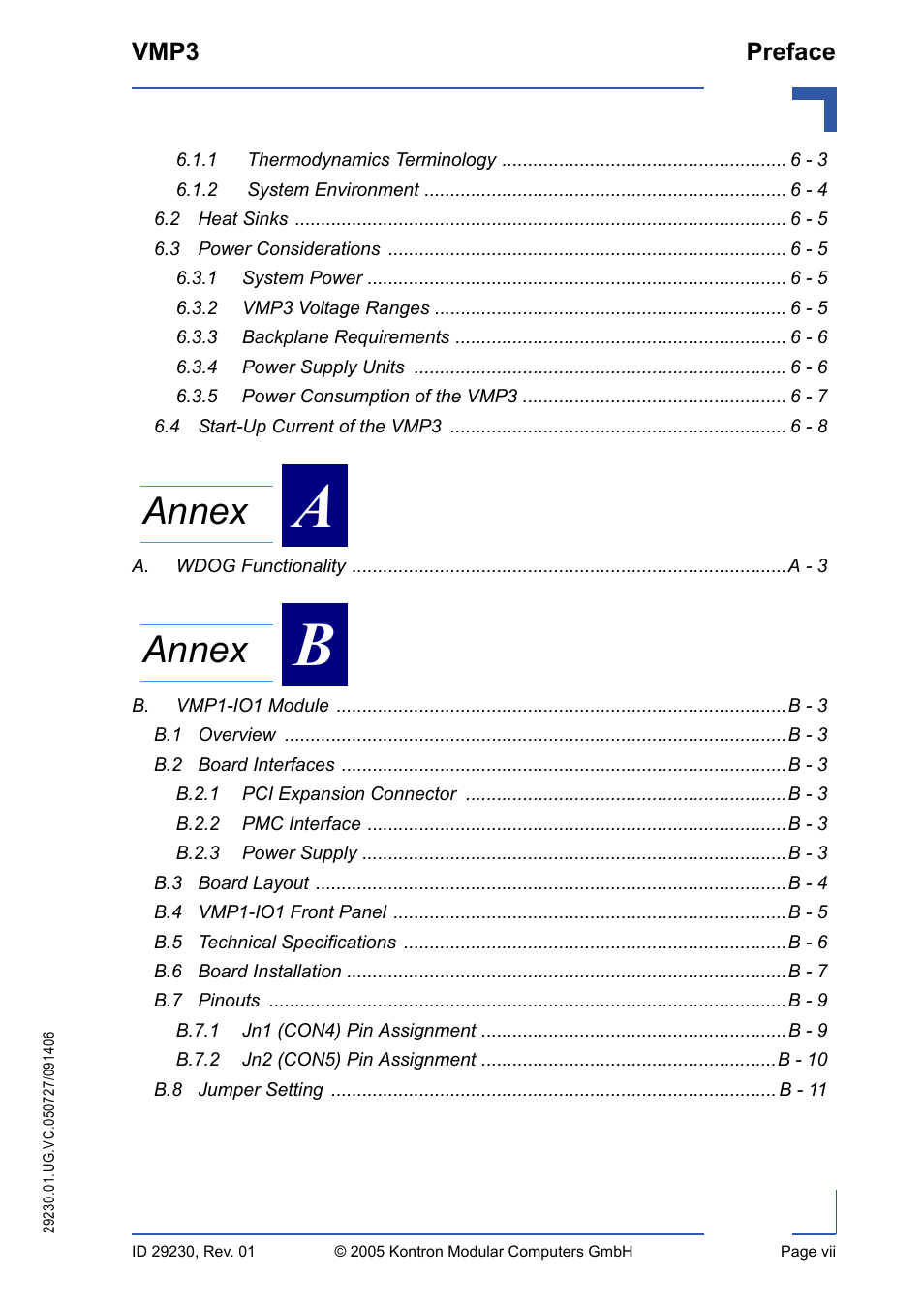 Annex | Kontron VMP3 User Manual | Page 7 / 154