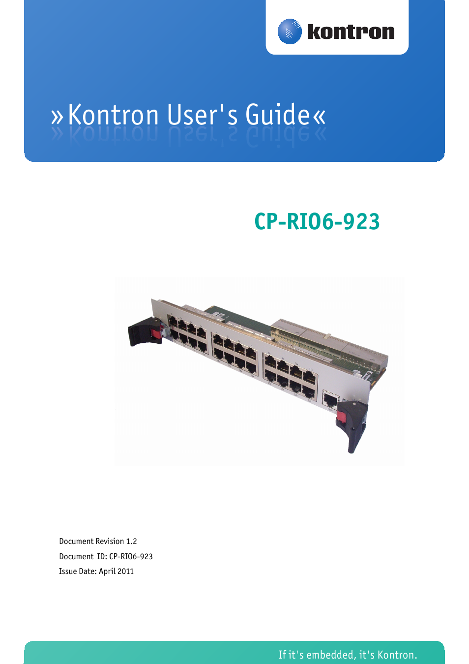 Kontron CP-RIO6-923 User Manual | 32 pages