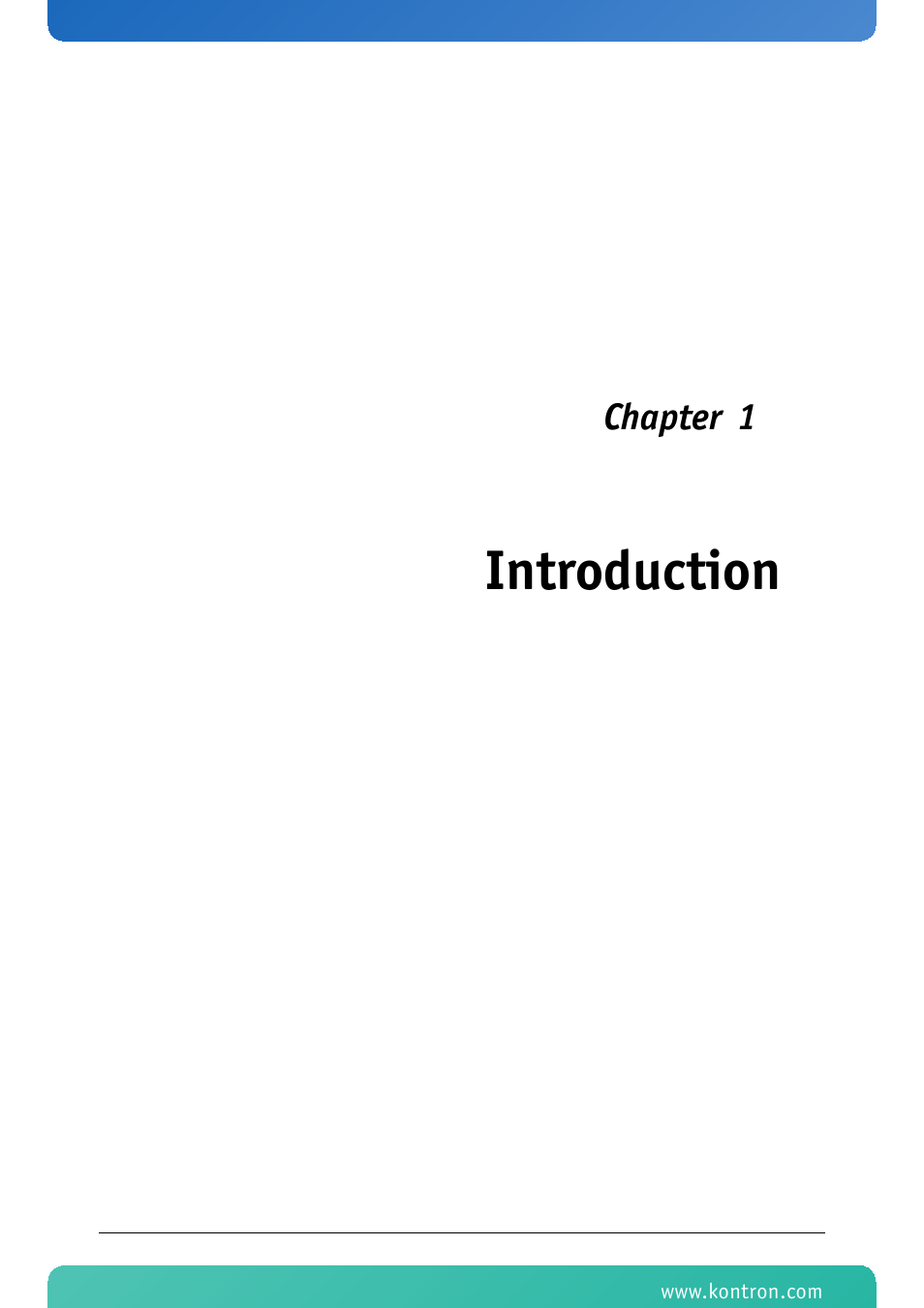 Introduction, Chapter 1 | Kontron CP-RIO6-923 User Manual | Page 15 / 32