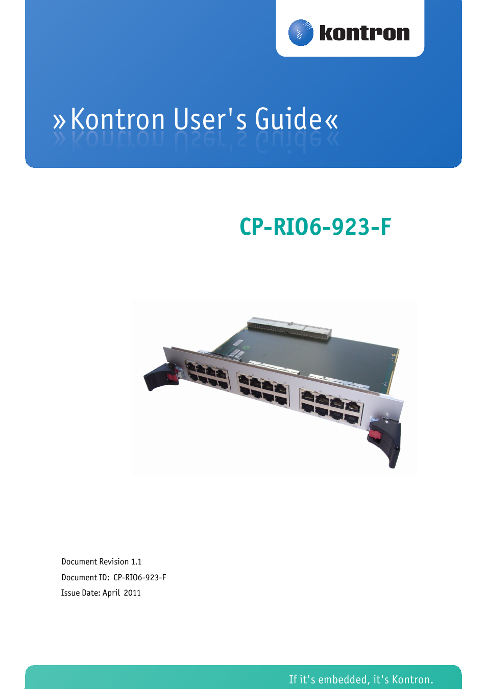 Kontron CP-RIO6-923-F User Manual | 32 pages
