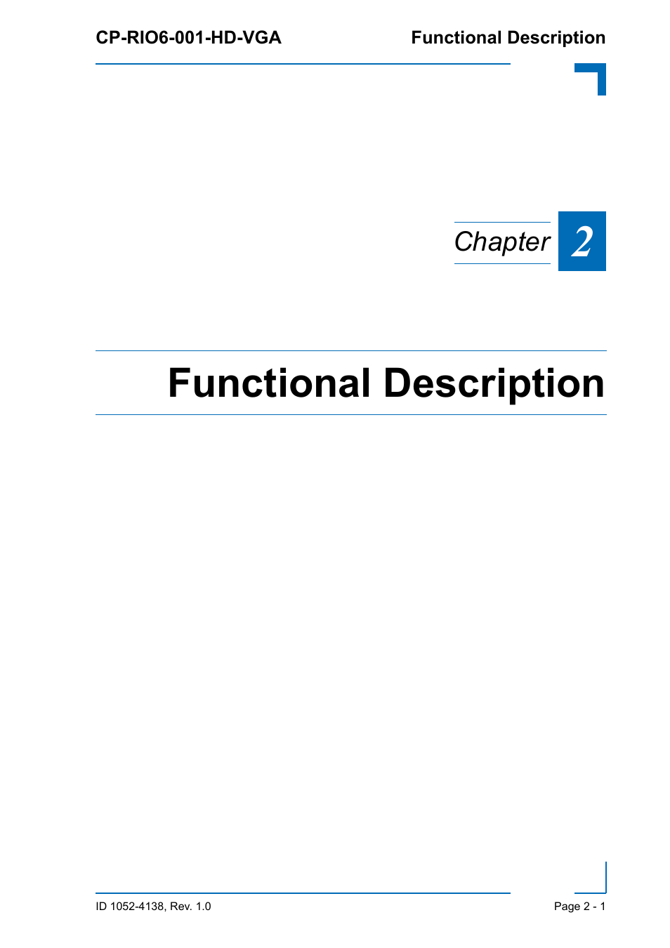 Functional description | Kontron CP-RIO6-001-HD-VGA User Manual | Page 23 / 46