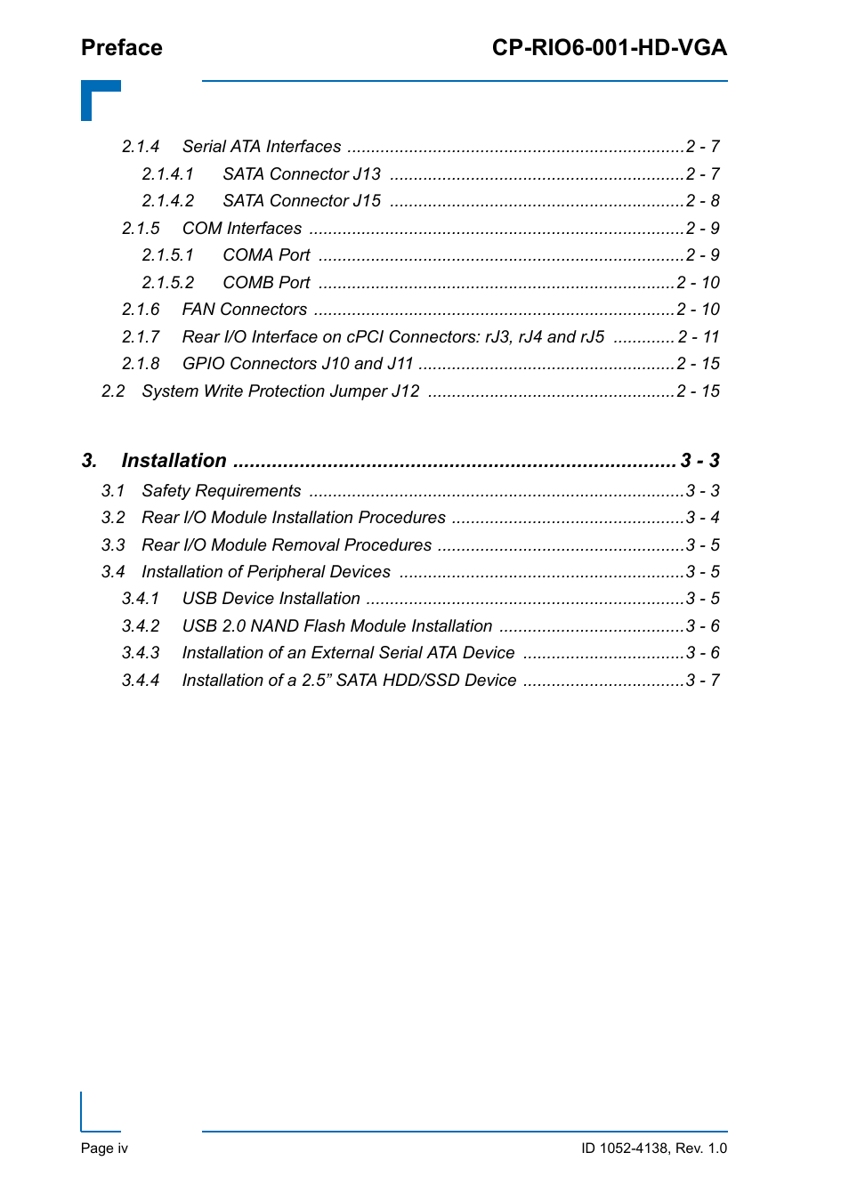 Preface cp-rio6-001-hd-vga | Kontron CP-RIO6-001-HD-VGA User Manual | Page 4 / 46