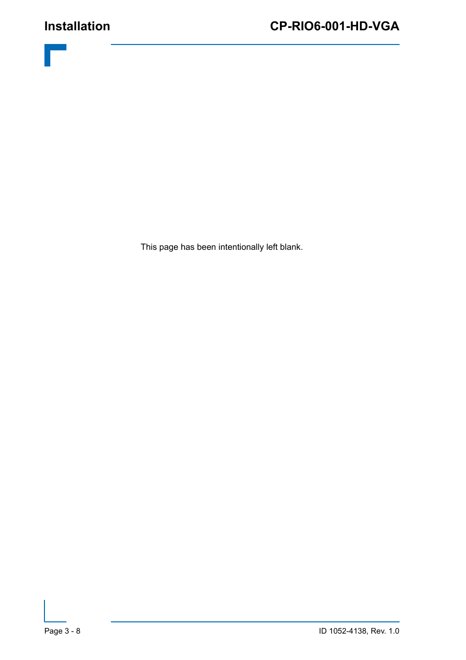 Installation cp-rio6-001-hd-vga | Kontron CP-RIO6-001-HD-VGA User Manual | Page 46 / 46