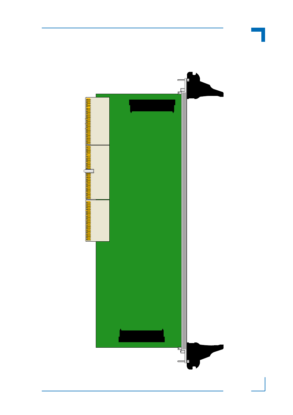 3 board layout, Board layout - 5, Cp-rio6-m board layout – front view - 5 | Cp-rio6-m introduction | Kontron CP-RIO6-M User Manual | Page 17 / 20