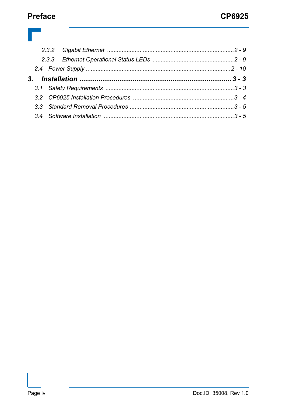 Preface cp6925 | Kontron CP6925 User Manual | Page 4 / 42