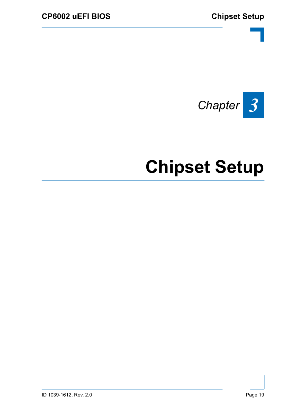Chipset setup | Kontron CP6002 uEFI BIOS User Manual | Page 25 / 76