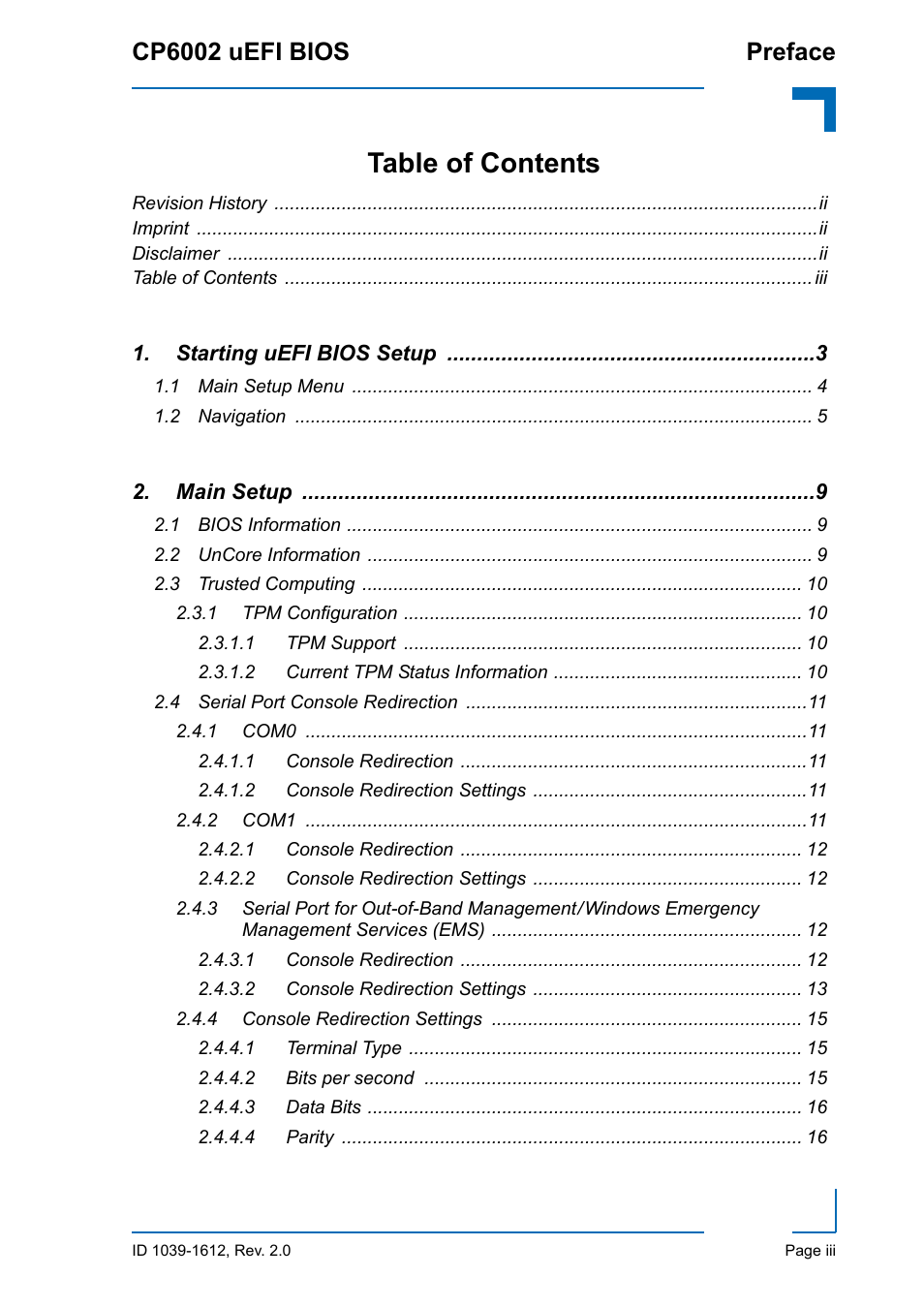 Kontron CP6002 uEFI BIOS User Manual | Page 3 / 76