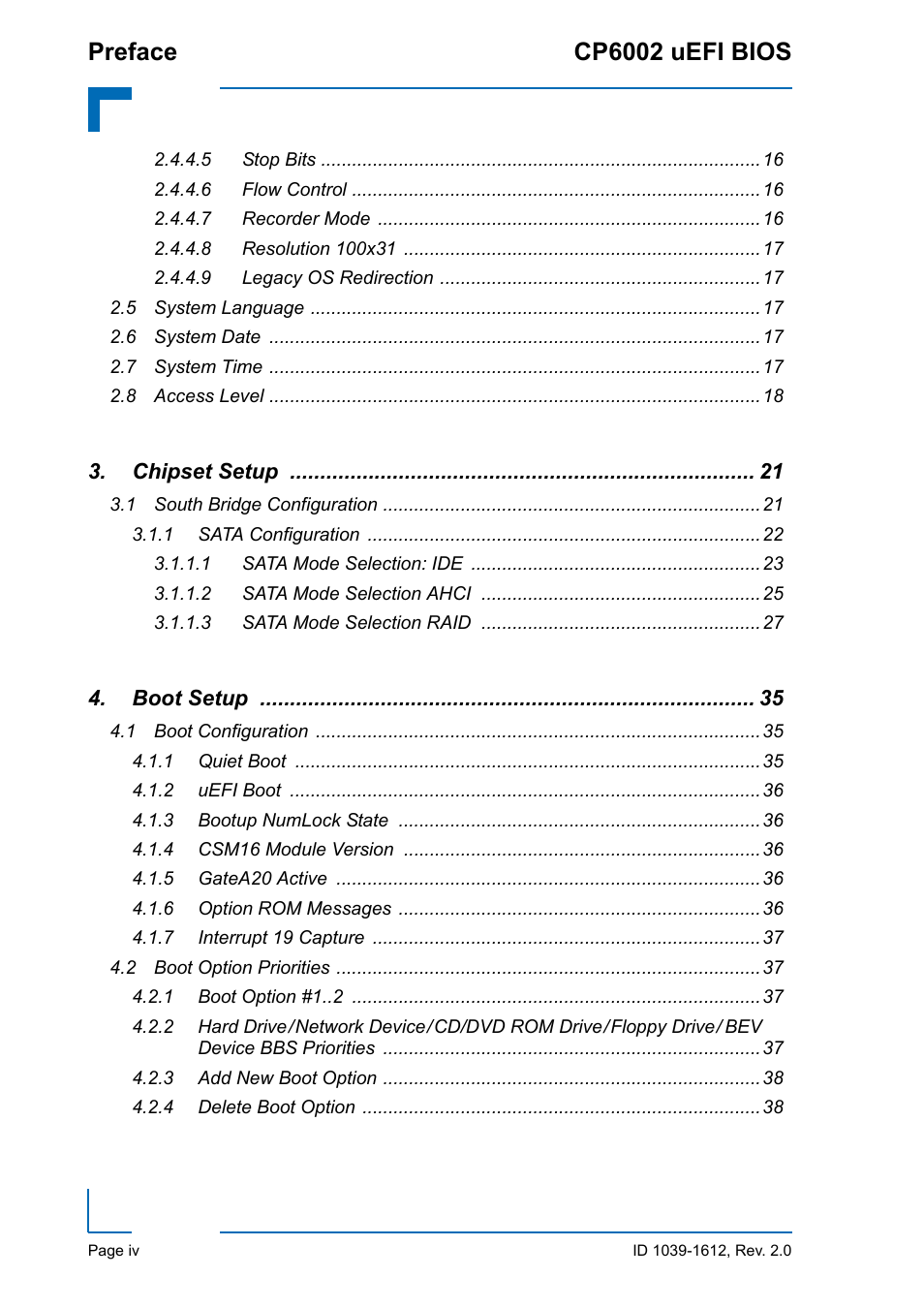 Preface cp6002 uefi bios | Kontron CP6002 uEFI BIOS User Manual | Page 4 / 76