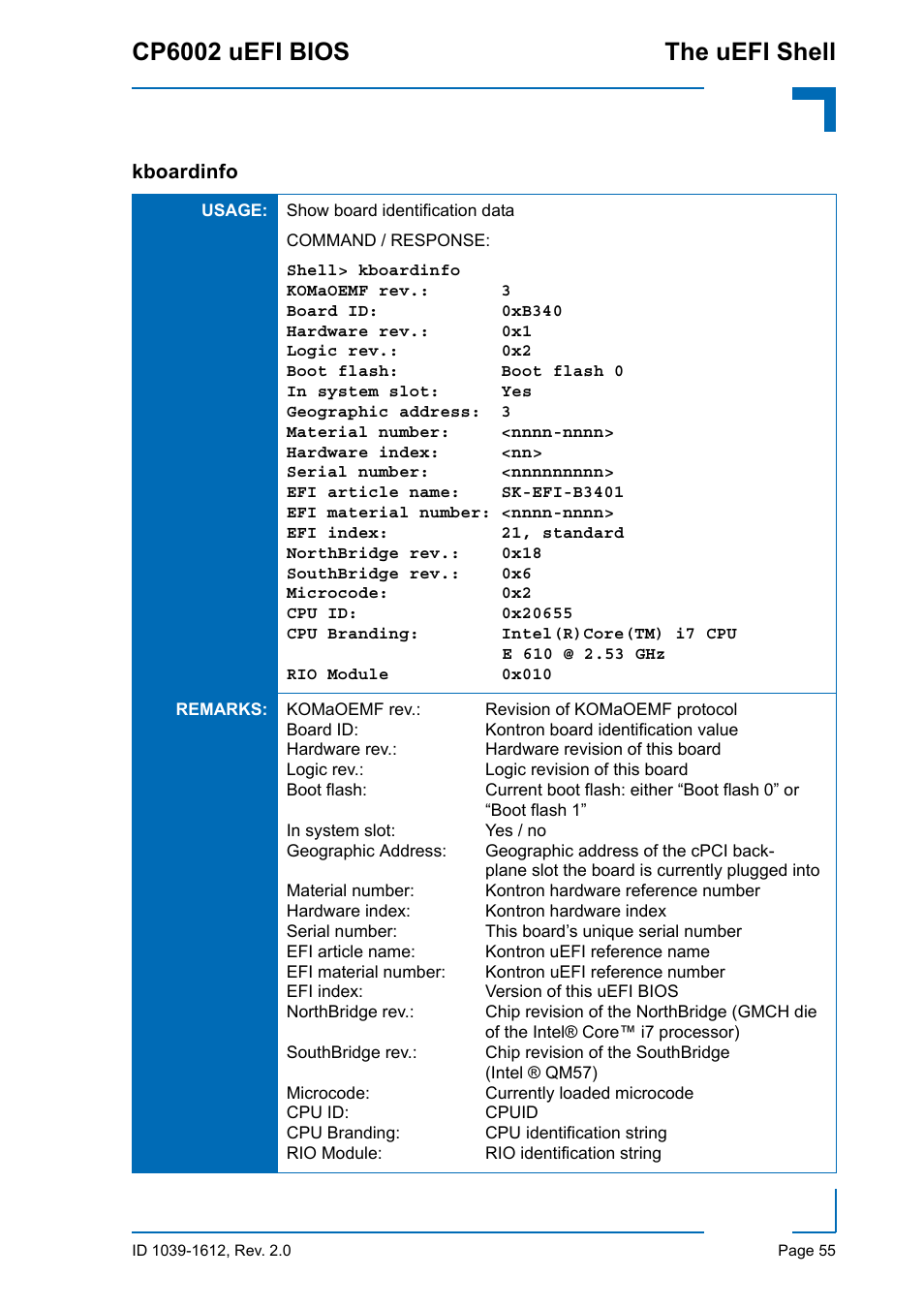 Cp6002 uefi bios the uefi shell | Kontron CP6002 uEFI BIOS User Manual | Page 61 / 76