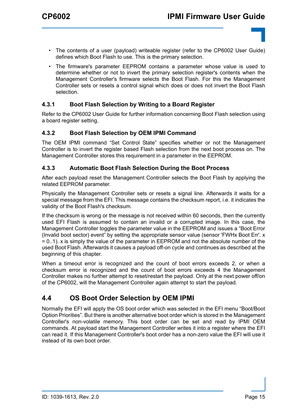 2 boot flash selection by oem ipmi command, 4 os boot order selection by oem ipmi, Boot flash selection by oem ipmi command | Cp6002 ipmi firmware user guide | Kontron CP6002 IPMI User Manual | Page 15 / 40