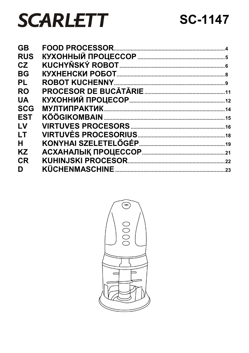 Scarlett SC-1147 User Manual | 25 pages