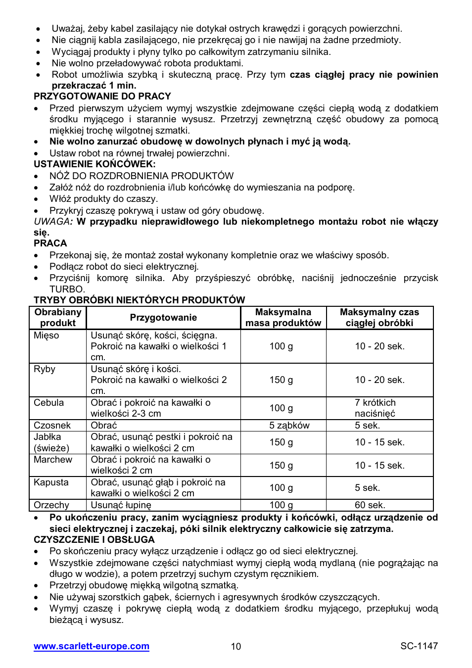 Scarlett SC-1147 User Manual | Page 10 / 25