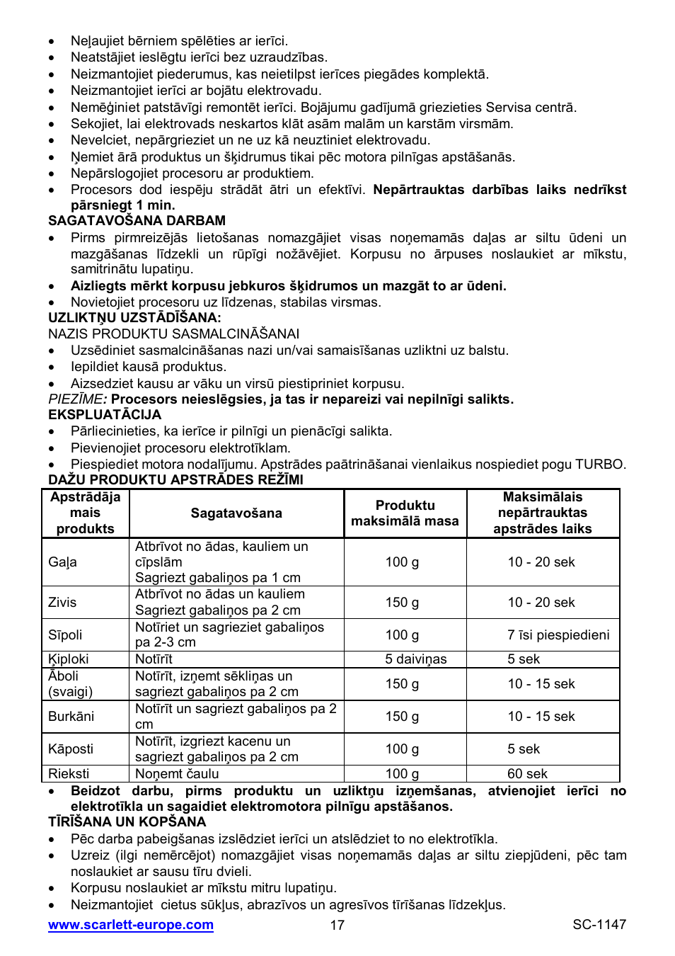 Scarlett SC-1147 User Manual | Page 17 / 25