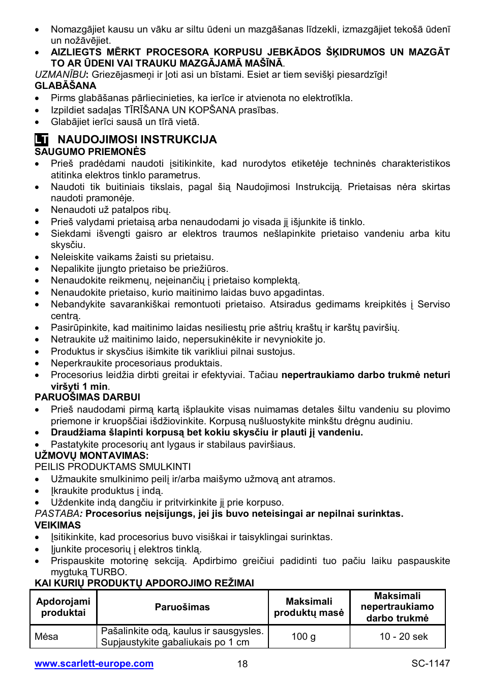 Scarlett SC-1147 User Manual | Page 18 / 25