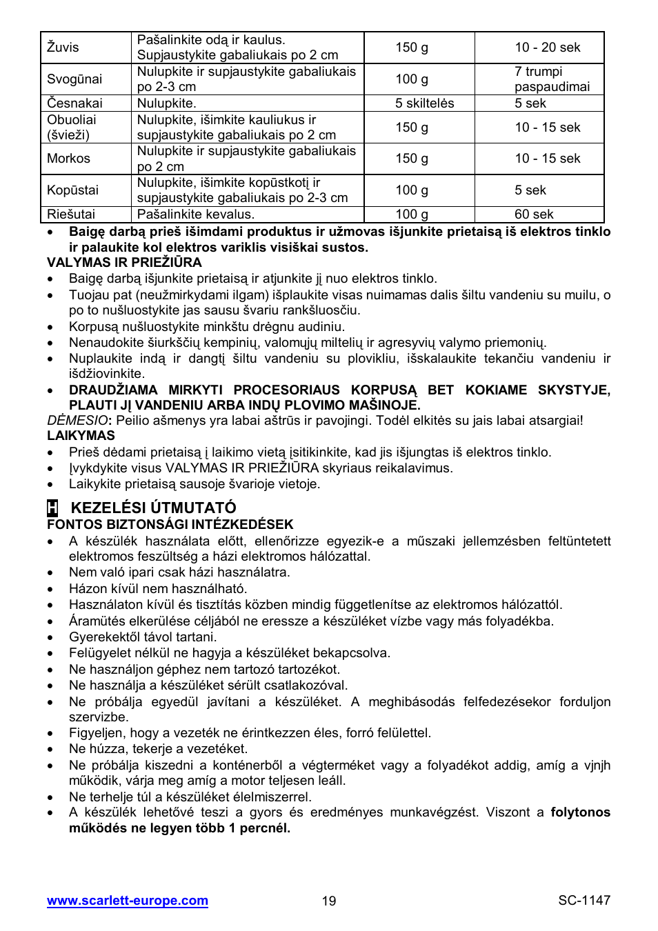 Scarlett SC-1147 User Manual | Page 19 / 25