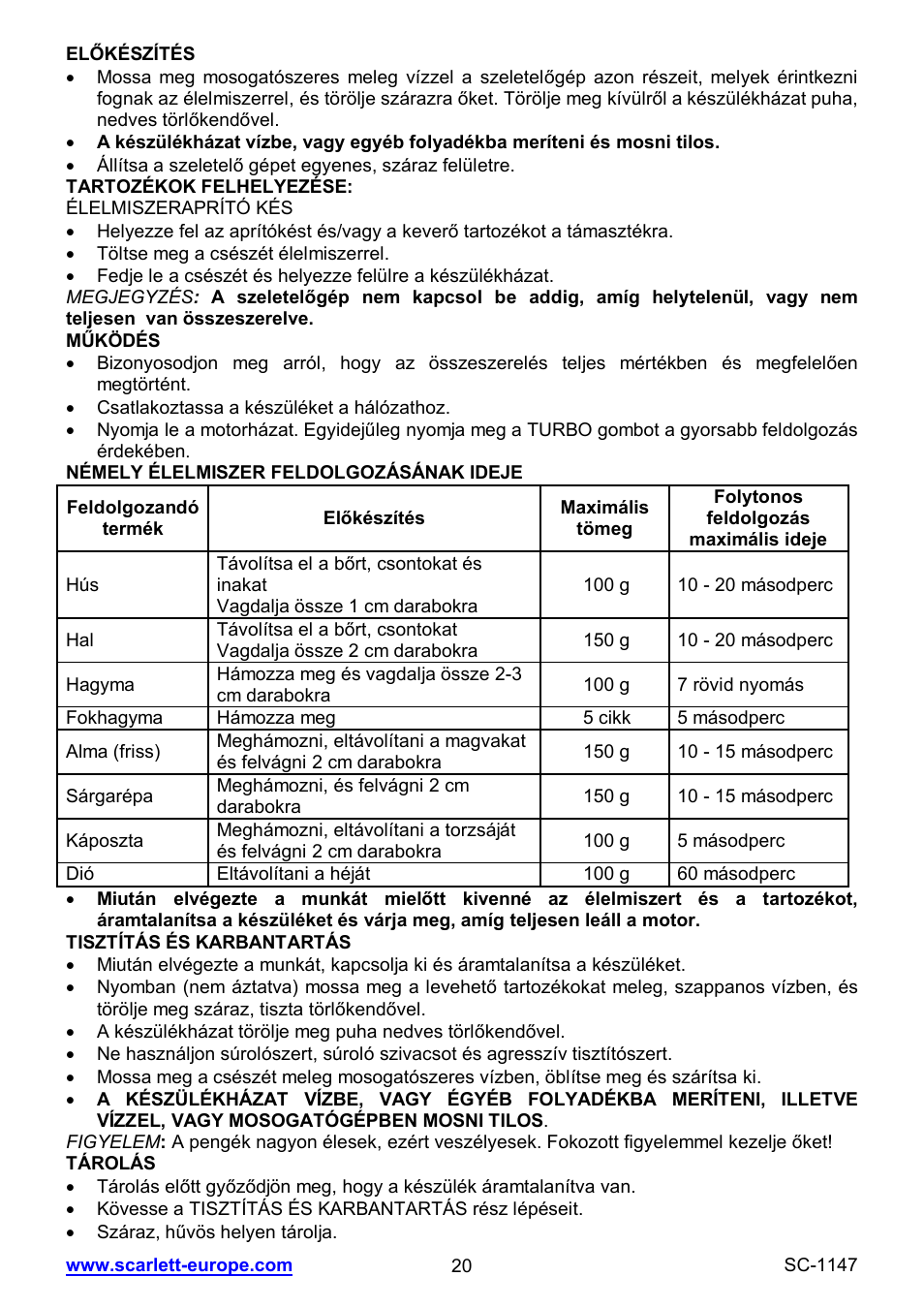 Scarlett SC-1147 User Manual | Page 20 / 25