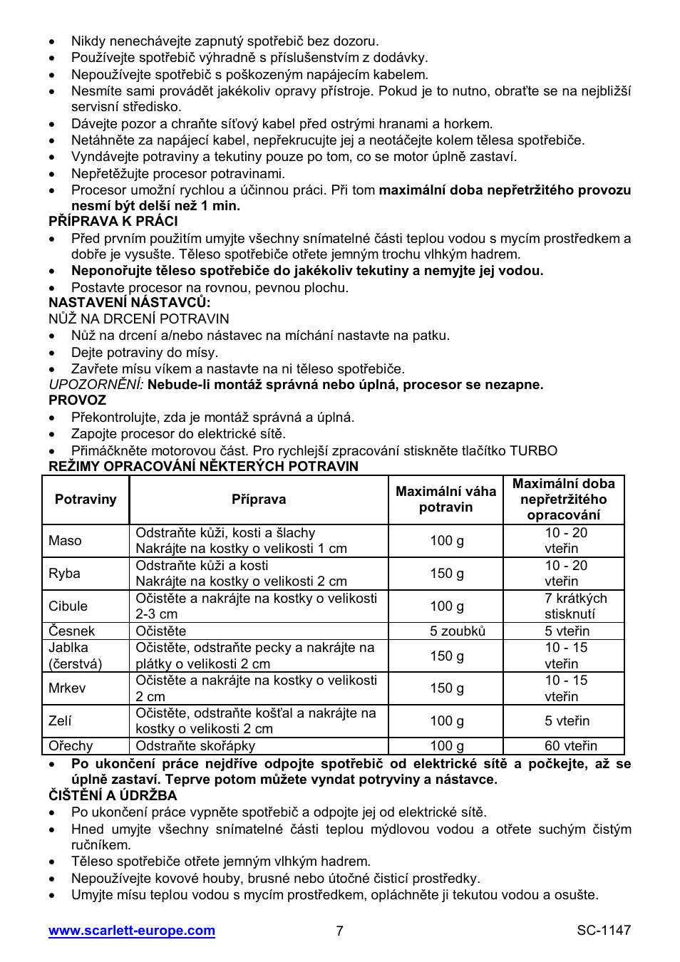 Scarlett SC-1147 User Manual | Page 7 / 25