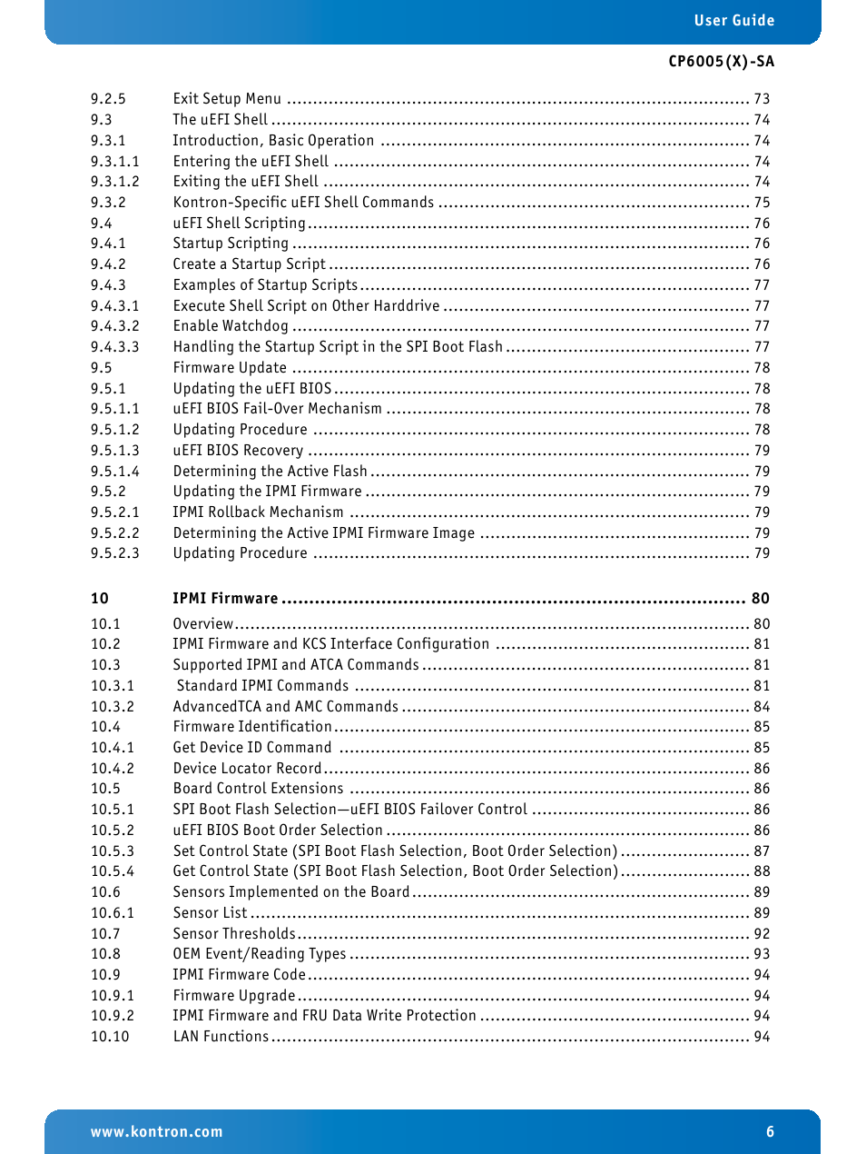 Kontron CP6005X-SA User Manual | Page 6 / 24