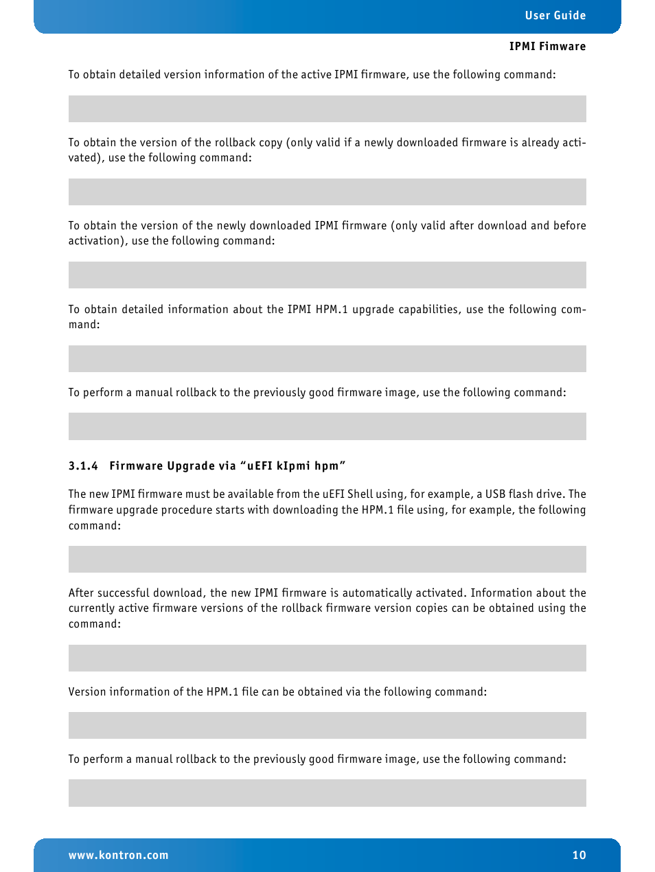 4 firmware upgrade via “uefi kipmi hpm, Firmware upgrade via “uefi kipmi hpm | Kontron IPMI Firmware User Manual | Page 10 / 22