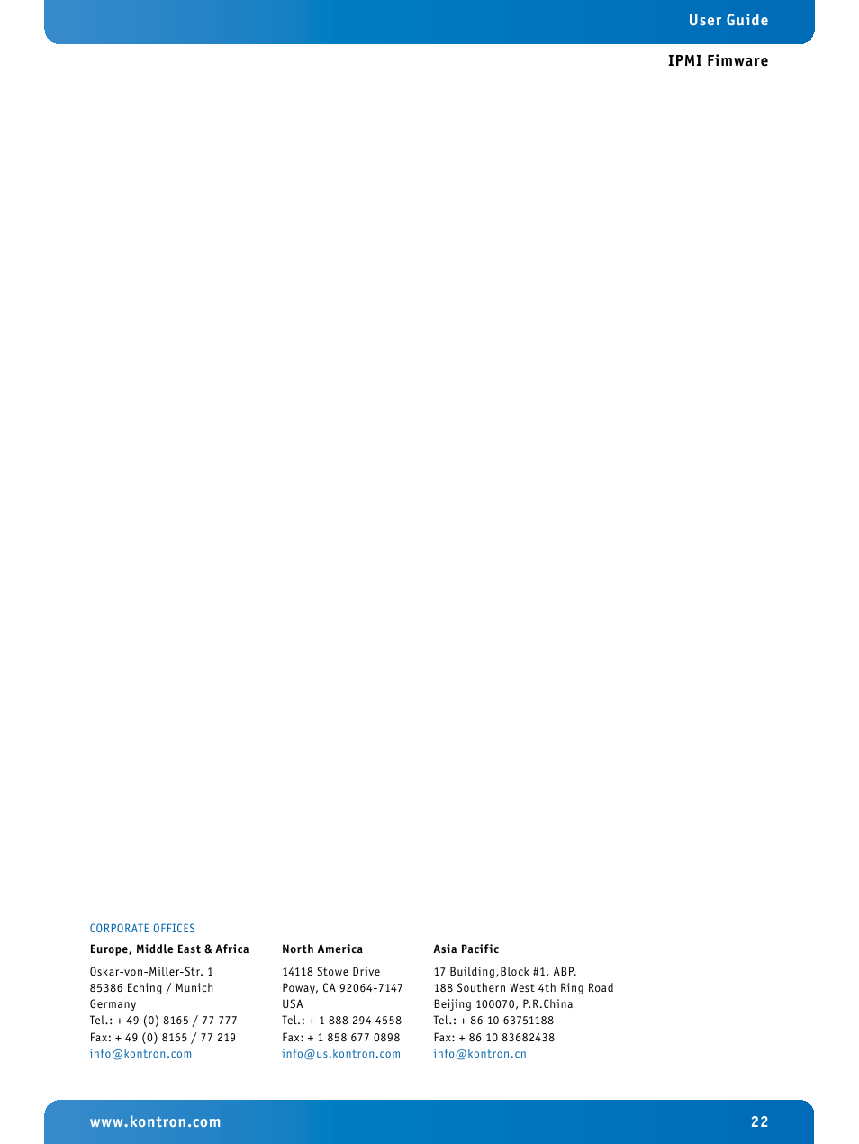 Kontron IPMI Firmware User Manual | Page 22 / 22
