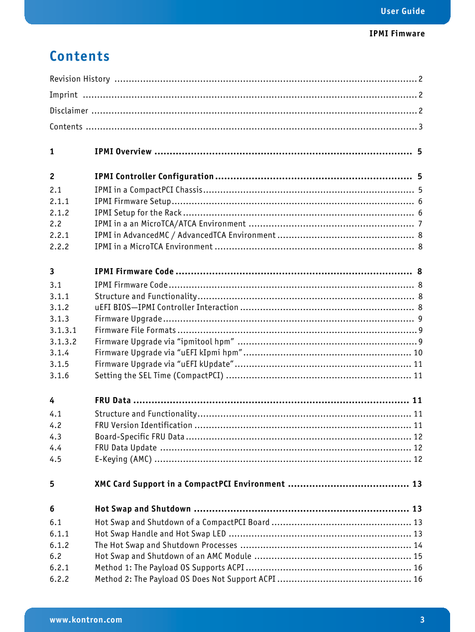 Kontron IPMI Firmware User Manual | Page 3 / 22
