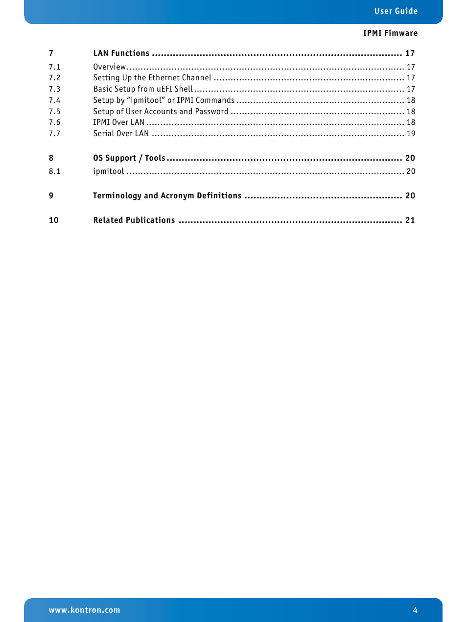 Kontron IPMI Firmware User Manual | Page 4 / 22