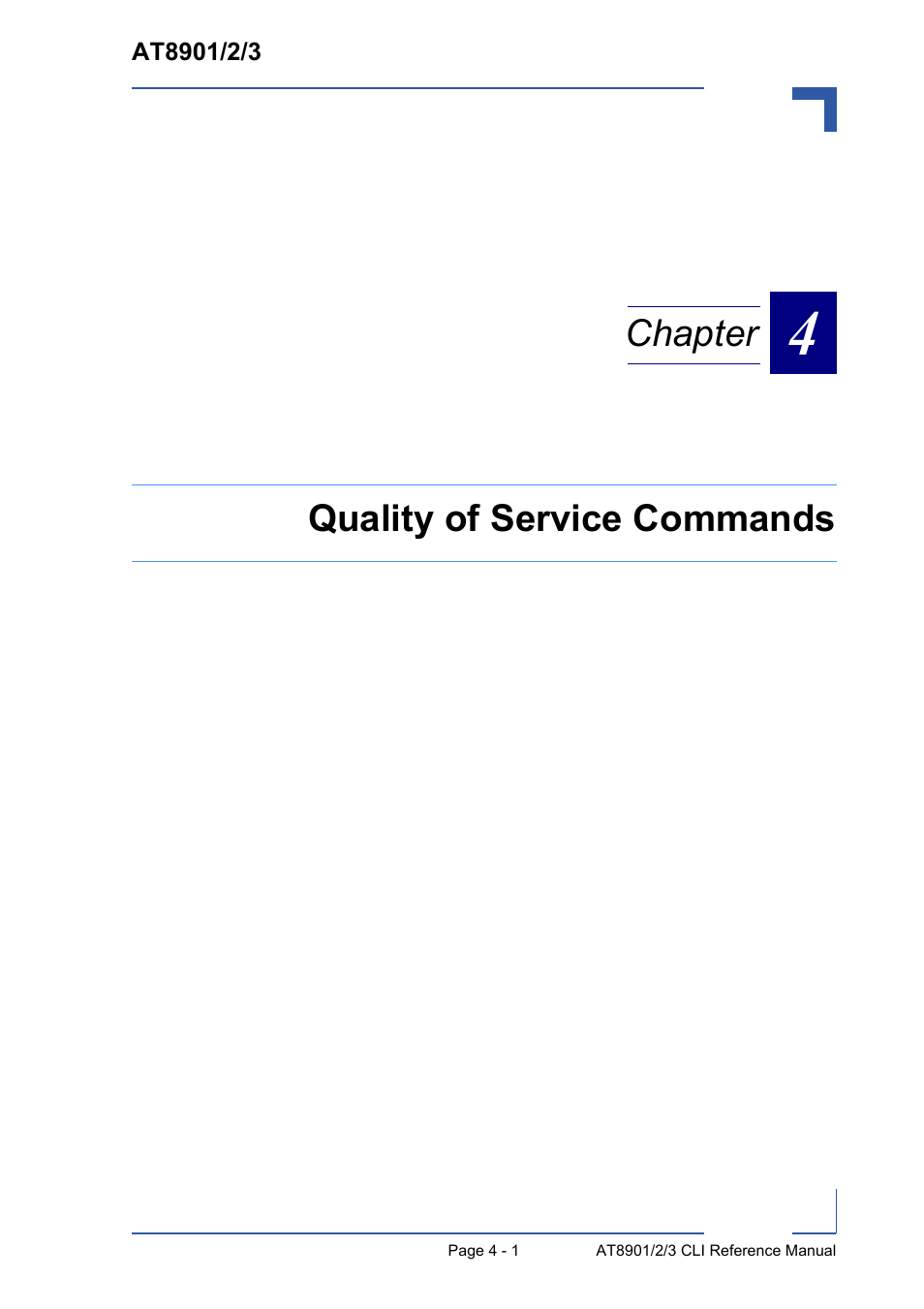 Quality of service commands chapter | Kontron AT890X Full-Size CLI User Manual | Page 167 / 304