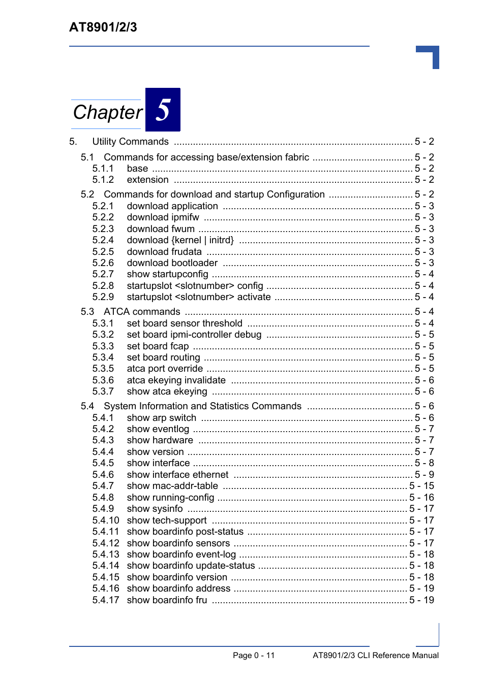 Chapter | Kontron AT890X Full-Size CLI User Manual | Page 19 / 304