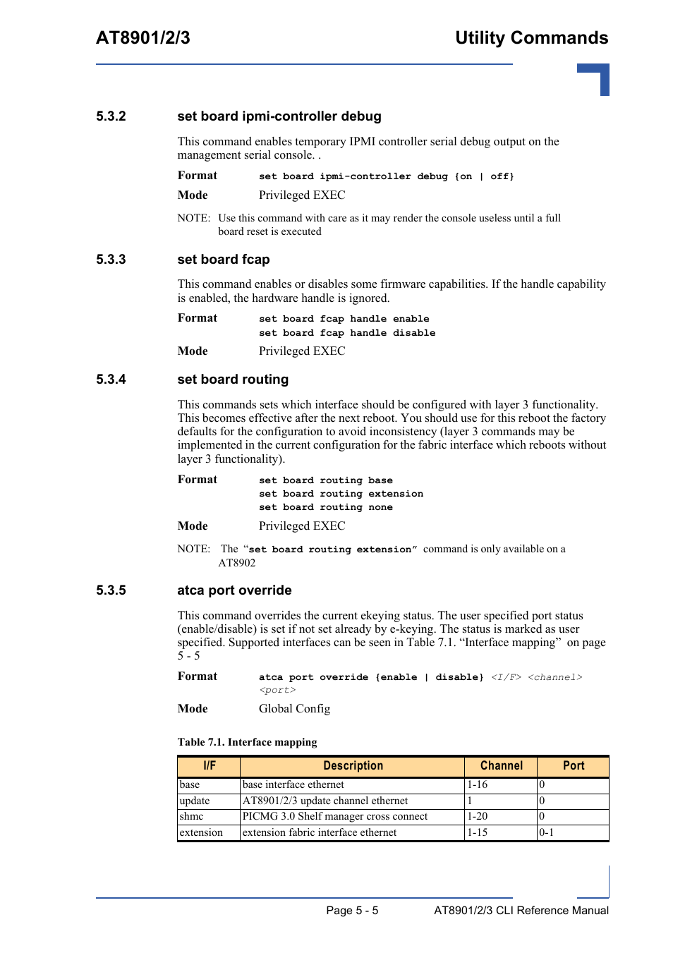 2 set board ipmi-controller debug, 3 set board fcap, 4 set board routing | 5 atca port override, Set board ipmi-controller debug - 5, Set board fcap - 5, Set board routing - 5, Atca port override - 5 | Kontron AT890X Full-Size CLI User Manual | Page 203 / 304