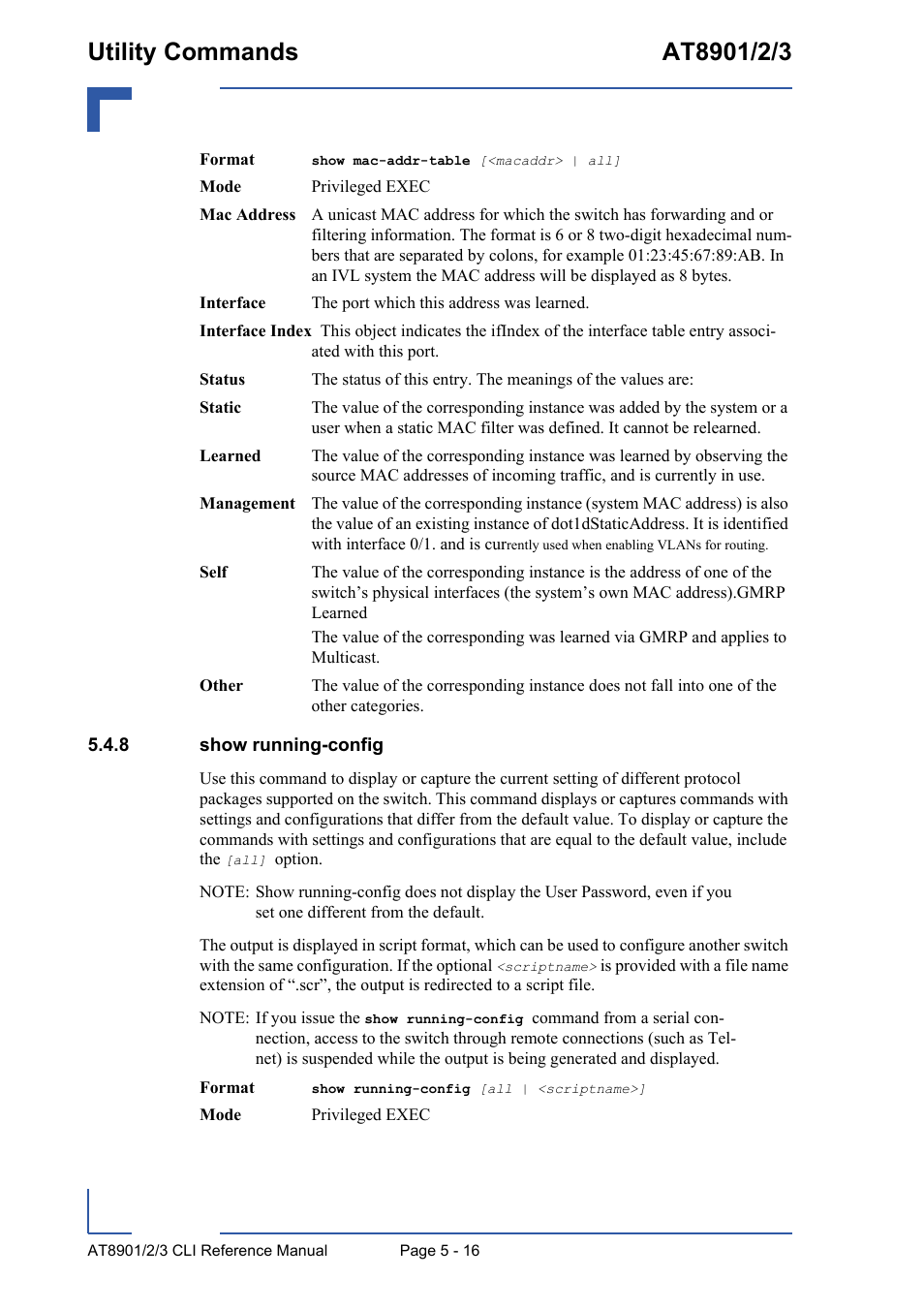 8 show running-config, Show running-config - 16 | Kontron AT890X Full-Size CLI User Manual | Page 214 / 304
