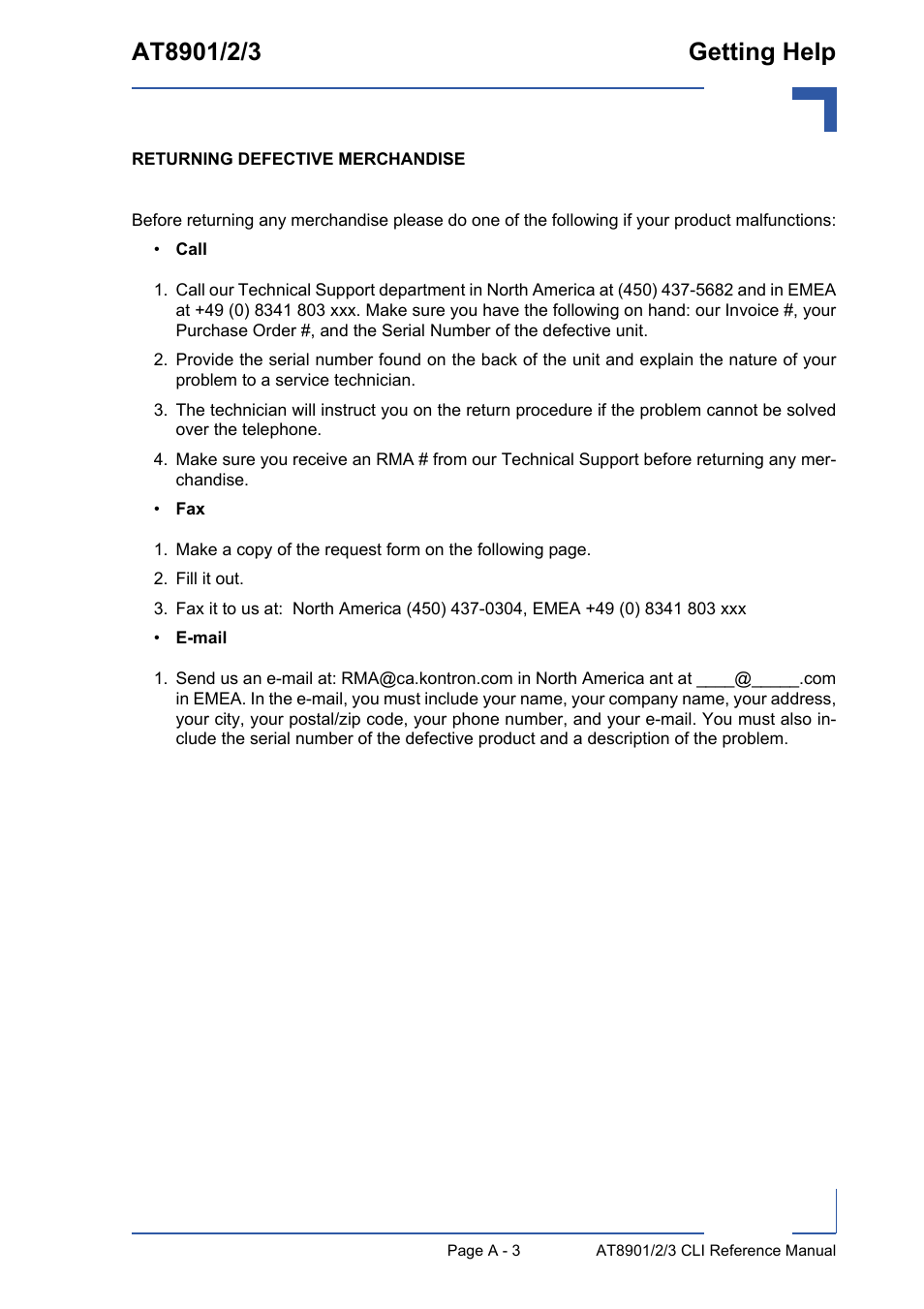 Kontron AT890X Full-Size CLI User Manual | Page 281 / 304