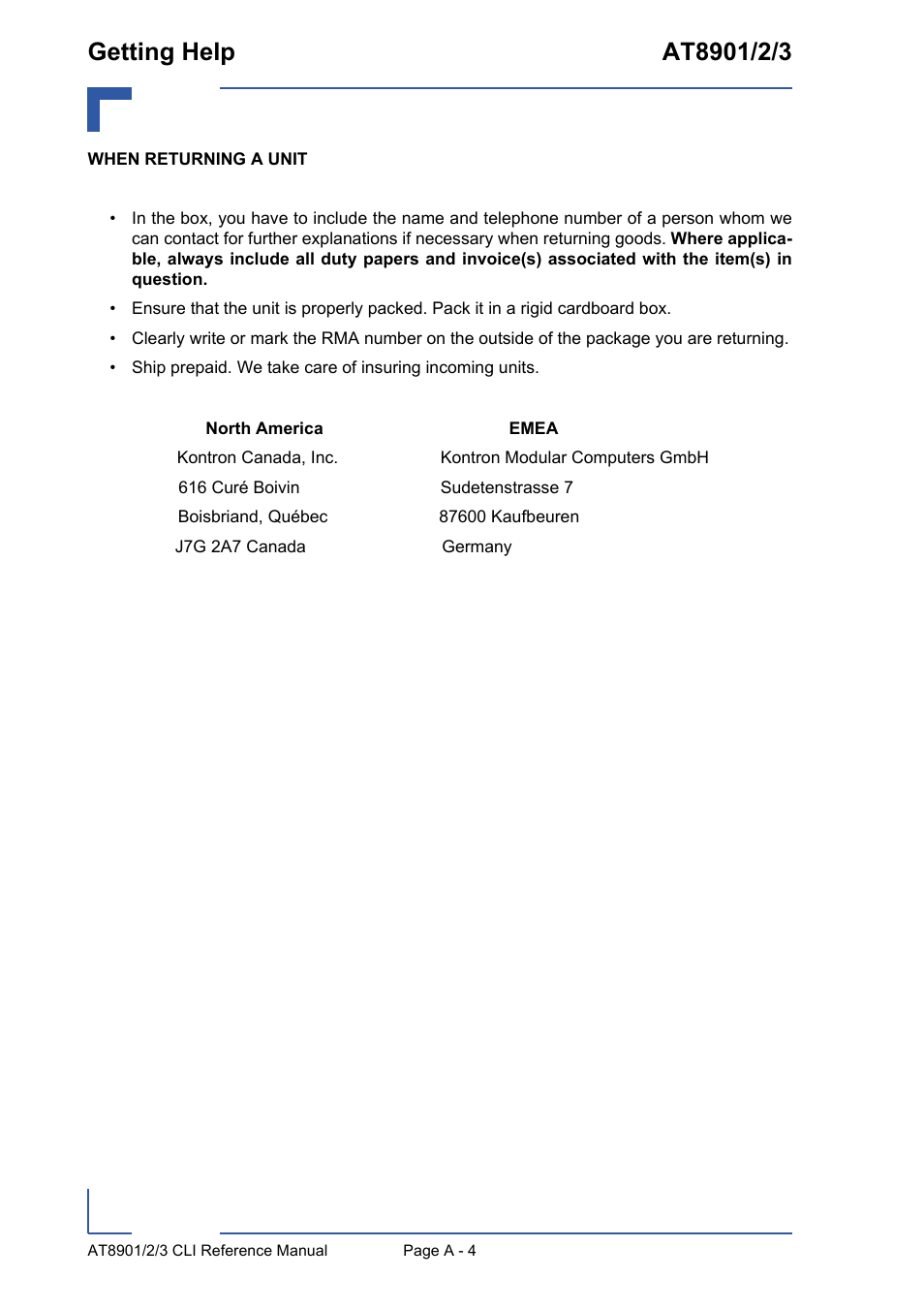 Kontron AT890X Full-Size CLI User Manual | Page 282 / 304