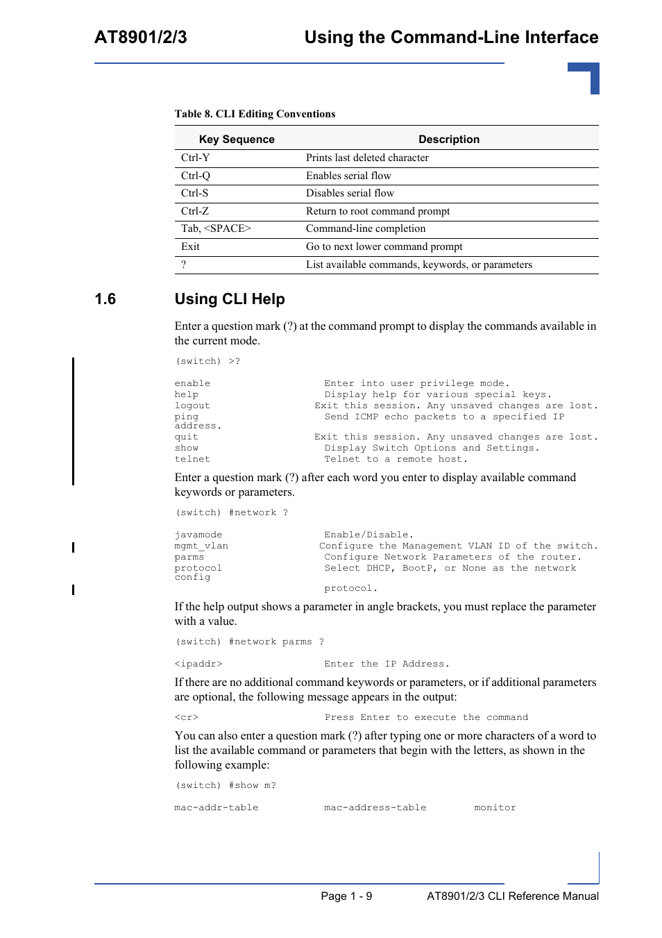 6 using cli help, 6 using cli help - 9 | Kontron AT890X Full-Size CLI User Manual | Page 33 / 304