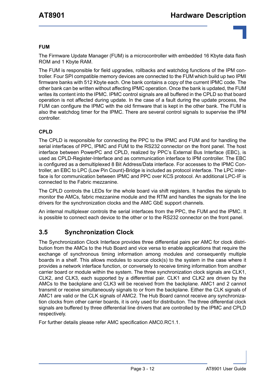 5 synchronization clock, 5 synchronization clock - 12, At8901 hardware description | Kontron AT8901 User Manual | Page 43 / 79