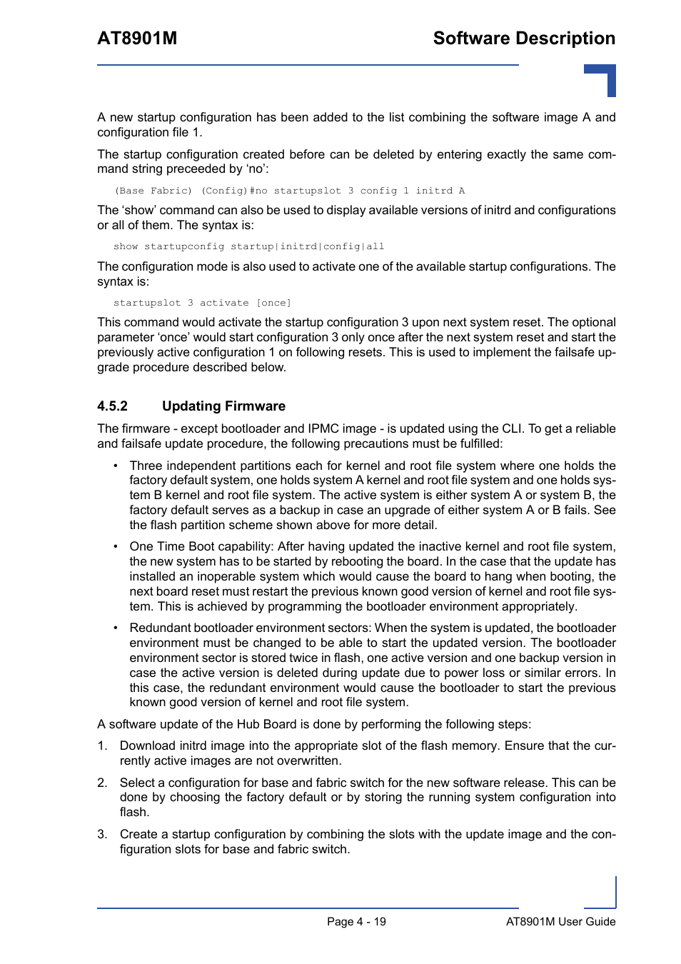 2 updating firmware, Updating firmware - 19, At8901m software description | Kontron AT8901M User Manual | Page 69 / 76