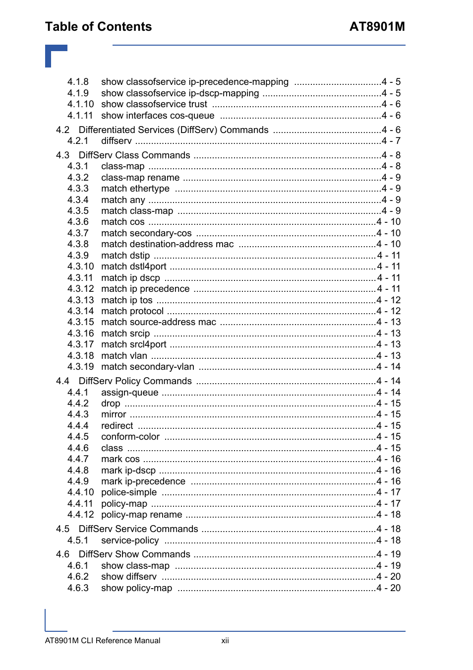 Table of contents at8901m | Kontron AT8901M CLI User Manual | Page 12 / 313