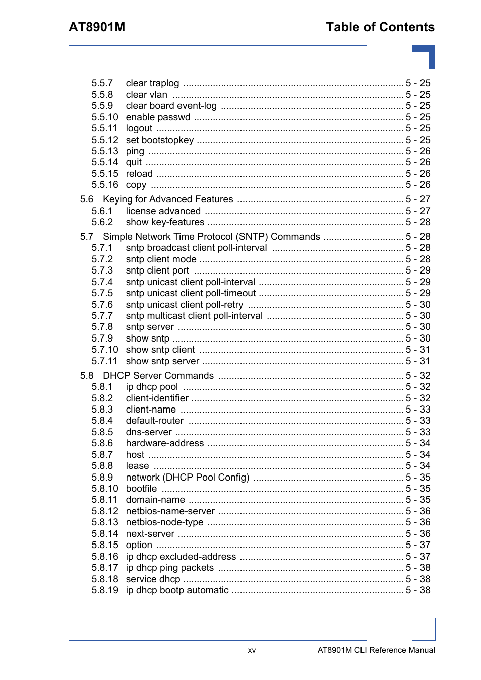 At8901m table of contents | Kontron AT8901M CLI User Manual | Page 15 / 313