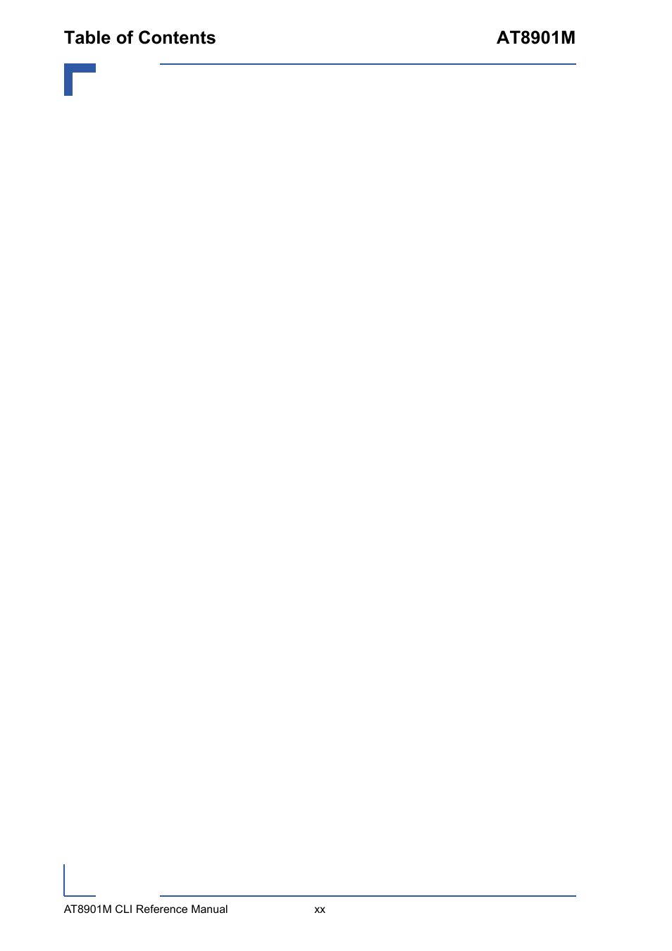 Table of contents at8901m | Kontron AT8901M CLI User Manual | Page 20 / 313